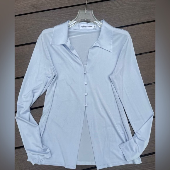 Self-Portrait BLUE VISCOSE JERSEY TOP 4 - Picture 4 of 11